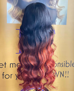 Blamed Ombré (blu, violet, red, honey blnd,& green)